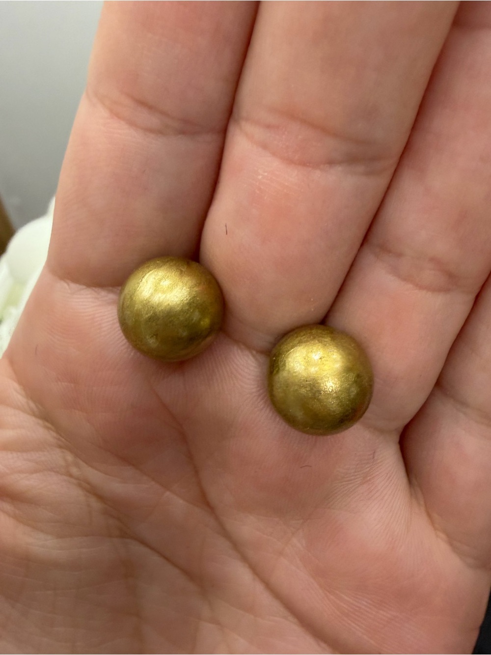Gold Tone Round Stud Earrings - Women Jewelry